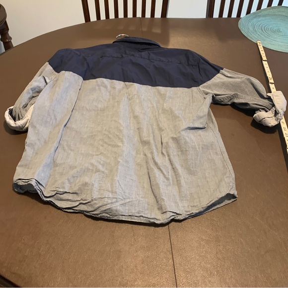 Marc Ecko Cut and Sew Button Down & Blue Charcoal Gray Mens XLarge Shirt. - Picture 3 of 3